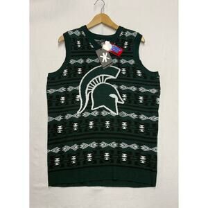 Michigan State Spartans Vest  sweater Men's size M Green MSU NWT